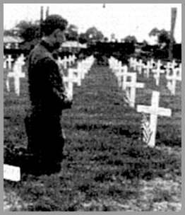 Joe Jr. at his Uncle Marcy's grave in France